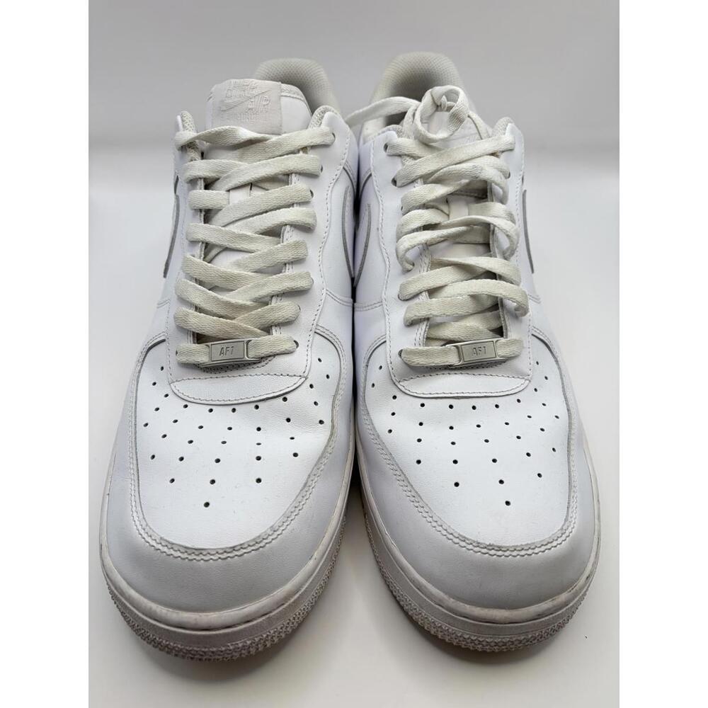Nike Air Force 1 Low ’07 Triple White Leather Sneakers Size 16 Men CW-2288-111 - Picture 2 of 16